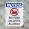 Signmission No Food No Drink Allowed, 7 in W x Rectangle, Plastic OS-2PACK-NS-P-710-V-14565 - alternate 6